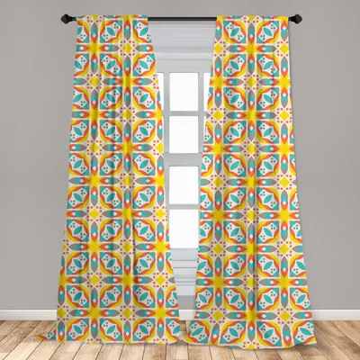 Immagine prodotto di Abakuhaus, tende per finestre, ispirazione vintage floreale, set di 2 pannelli, 150 x 245 cm