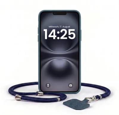Produktbild von Handyhülle für Apple iPhone 17e mit Handykette Band Kordel Hülle Case Schutzhülle Blau