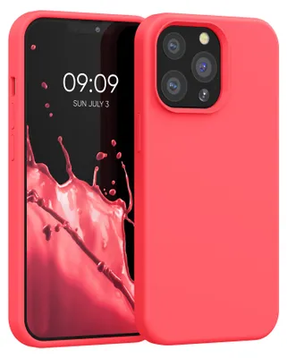 Produktbild von kwmobile Handyhülle für iPhone 13 Pro Hülle, für iPhone 13 Pro Case - Hülle Silikon - kabelloses Laden - Neon Koralle