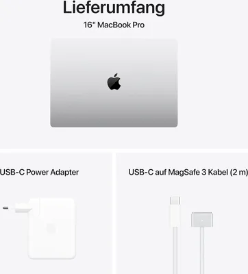 Immagine prodotto di Apple MacBook Pro Silber MX2W3D/A - 41 cm (16''), chip M4 Max a 16 core, GPU a 40 core, 48 GB di RAM, SSD da 1 TB