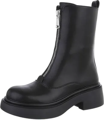 Produktbild von Ital-Design Damen Stiefeletten Leicht gefüttert Lederoptik Plateaustiefeletten 87451924 Schwarz Gr. 37