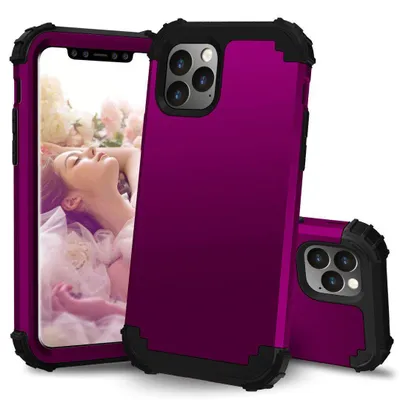 Obrázek produktu pro iPhone 11 Pro Max Pouzdro, 3 v 1 Hybridní Pevný PC TPU Silikon, Odolné proti nárazům Ochranné pouzdro pro iPhone 11 Pro Max Fialová