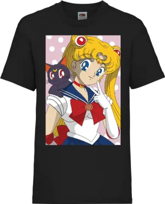 Produktbild von Kinder T-Shirt Sailor Anime Manga Moon 02, 7-8 Jahr - 128 / Schwarz