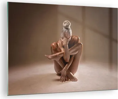 Produktbild von Bilder auf glas - Einteilig - Nackt Frau Figur - 70x50cm - Glasbilder - Wandbilder - Bilder - zum Aufhängen bereit - Wanddekoration aus Glas - Glas Bilder - Wandbild auf Glas - GAA70x50-4775