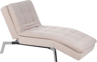 BELIANI Chaiselongue Beige Samtstoff Verstellbarer Kopfteil Schlaffunktion Retro Design Glamouröser Stil