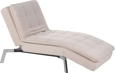 Produktbild von BELIANI Chaiselongue Beige Samtstoff Verstellbarer Kopfteil Schlaffunktion Retro Design Glamouröser Stil