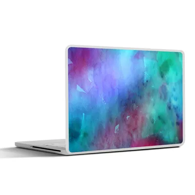 Produktbild von MuchoWow® Laptop Aufkleber Sticker Cover Aquarell - Grün - Rot - Blau 32.5x23.5 cm - Sticker für Laptop - Selbstklebend