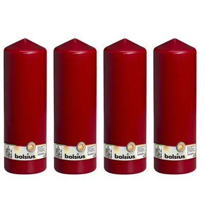 Produktbild von 4er-Set Stumpenkerze - Höhe 30 cm - Durchmesser 9,8 cm - Altrot