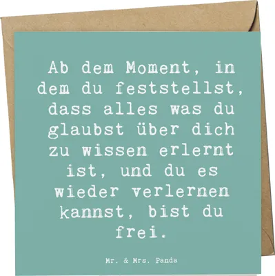 Produktbild von Mr. & Mrs. Panda Klappkarte Spruch Erleuchtung und Freiheit - Meeresbrise - Geschenk, Gefühl, Zitat, Gefühle, magischer Moment, faltkarte, Glückwunschkarte, Motivation