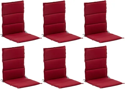 Produktbild von Gartenstuhlauflagen - Rot - Mittellehner - mit Stehsaum - 6er Set