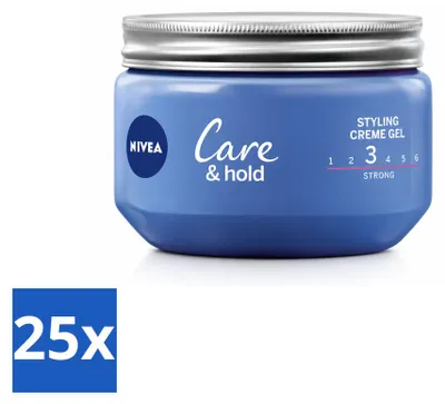 Imagen del producto de 25 unidades de NIVEA Care & Hold, crema gel para peinar, 150 ml. Paquete económico