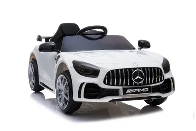 Produktbild von ES-Toys Kinder Elektroauto Mercedes AMG GT R Coupé, EVA-Reifen, Stoßdämpfer weiß