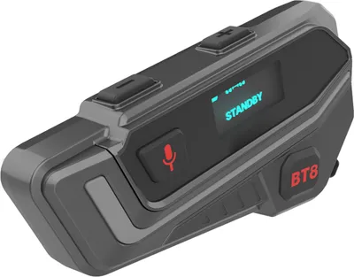 Produktbild von Motorrad-BT-Headset, Motorrad-Helm-Gegensprechanlage, BT 5.1 High-Clear-HIFI-Stereolautsprecher, interner Gruppenanruf mit mehreren Leitungen, intelligente Geraeuschunterdrueckung, leichtes Design, 1000 mAh lange Akkulaufzeit fuer sorgenfreies Fahren