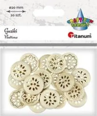 Produktbild von Guziki drewniane ażurowy kwiat 20mm 20szt