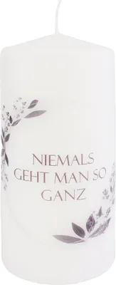 Produktbild von Trauerkerze "Niemals geht man so ganz" 150 x Ø 70 mm mit Klarsichtkarton