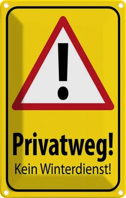 Produktbild von vianmo Blechschild 18x12 cm Privatweg kein Winterdienst Warnschild Hinweisschild Sicherheit Vorsicht