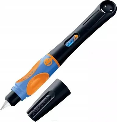 Zdjęcie produktu dla Pióro wieczne Pelikan Griffix Neon Black, dla osób praworęcznych, pióro do nauki pisania z ergonomiczną strefą uchwytu, - 1 sztuka (820288)