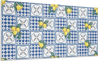 Produktbild von Zitronenmotiv Auf Den Fliesen – Selbstklebende Fliesen – Wandverkleidung – Wandpaneel – PVC Fliesen – Vinylflisen – PCV Flisen – Selbstklebend – Wanddeko – 120 x 60 cm