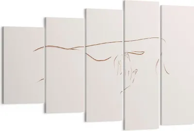Produktbild von Bild auf Leinwand - Leinwandbild - 5 Teile - Skizze Nacktheit Frau - 150x100cm - Wand Bild - Wanddeko - Wandbilder - Leinwanddruck - Bilder - Wanddekoration - Leinwand bilder - EG150x100-4552