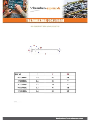 Produktbild von Kg nagel Doppelt Kopf Rohstahl 3,4 x 85