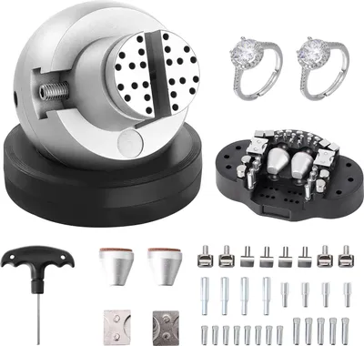 Produktbild von VEVOR Kugelschraubstock, 5-Zoll-Gravur-Setzwerkzeug, 360° drehbarer Gravurblock-Schraubstock, 35-teiliger Aufsatz, Schmuck-Gravurblock-Werkzeuge, Standardblock für Edelsteineinlagen und kleine Gravure