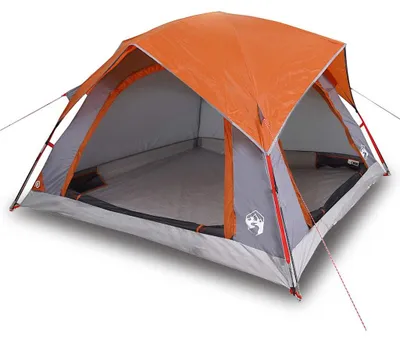 Immagine prodotto di vidaXL Tenda da campeggio 4 persone Grigio e arancione Impermeabile