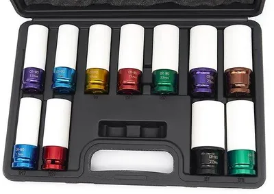 Productafbeelding van Set van 11 dopsleutels met beschermkappen, 1/2 inch