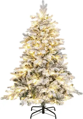 Image de Sapin de Noël artificiel de 135 cm avec lumières LED