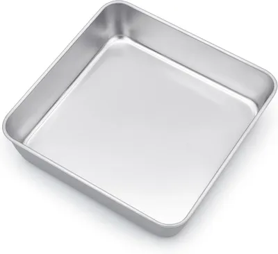 Image de Moule carré, en acier inoxydable, dimensions 21x21x5 cm, idéal pour les brownies et les lasagnes