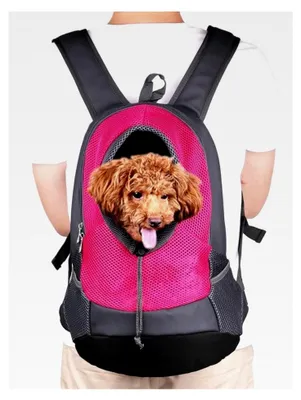 Produktbild von Haustier Rucksack Tragbarer Hundeträger Reise Haustiertasche Verstellbare Rucksack Träger für kleine Hunde, Katzen und Welpen (Max. 4,5 kg) (Rosenrot)
