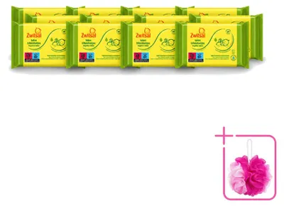 Imagen del producto de 12 paquetes de toallitas húmedas Zwitsal para bebés, con loción para pieles sensibles, 65 unidades por paquete - Paquete económico - 12 unidades