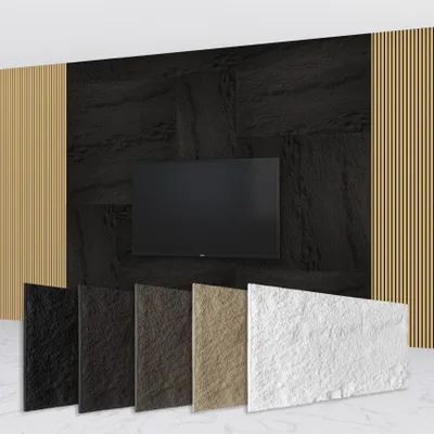 Produktbild von HEXIM Steinoptik Felsen Platten 120x60cm PolyurethanWandverkleidung 0,73qm 3D Paneele Bruchstein Nachbildung Wandpaneele Wanddeko Steinplatte Felswand Wohnzimmer Innenwand Schwarz (A002-05 Light Black)