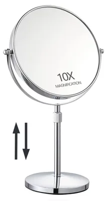 Immagine prodotto di Specchio da trucco con ingrandimento, altezza 43,2 cm, regolabile in altezza, ingrandimento 1x/10x
