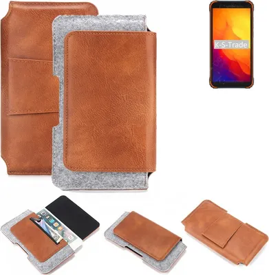 Produktbild von K-S-Trade Handyhülle Schutzhülle kompatibel mit Blackview BV4900S Gürteltasche Holster Gürtel Tasche Smartphone Tasche Handy Hülle Polyurethan+ Filz,