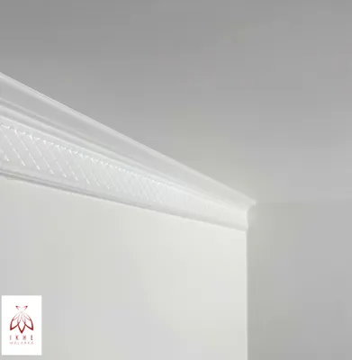 Produktbild von Stuckleisten XPS Polystyrol Deckenleisten 1m - Leisten für Deckenstuck & Wanddeko – leichte dekorative Zierleisten aus weichem reines Styropor V02-08