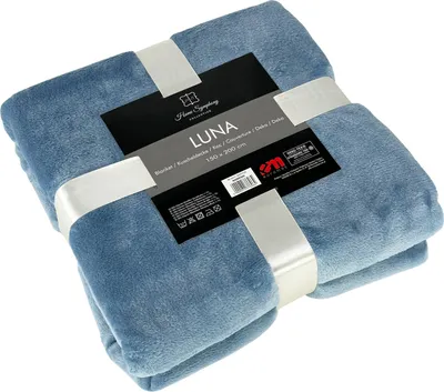 Zdjęcie produktu dla Koc z mikrofibry flanelowy przytulny koc narzuta na łóżko, obszyte brzegi na kocach, rozmiar: 150x200 cm, kolor: jasnoniebieski