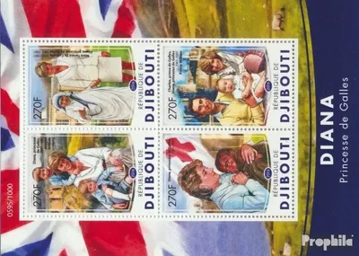 Produktbild von Briefmarken Dschibuti 2016 Mi 979-982 Kleinbogen (kompl. Ausg.) postfrisch Prinzessin Diana