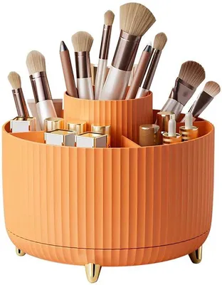 Zdjęcie produktu dla Uniqoos® Obrotowy organizer do makijażu o zakresie obrotu 360° z 5 przegródkami – duża pojemność, kompaktowa konstrukcja, wszechstronny, idealny do łazienki, sypialni, kuchni i biura