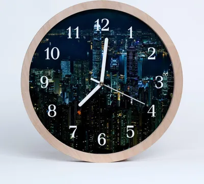 Produktbild von Holzuhr 30fi cm wanduhr - Stadtgebäude Stadt