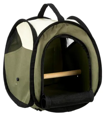 Produktbild von Transporttasche für Ziervögel, 27 × 32 × 27 cm, beige/olivgrün