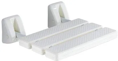 Image de Chaise de douche - Pliable - Fixation murale - Charge maximale : 130 kg - Blanc