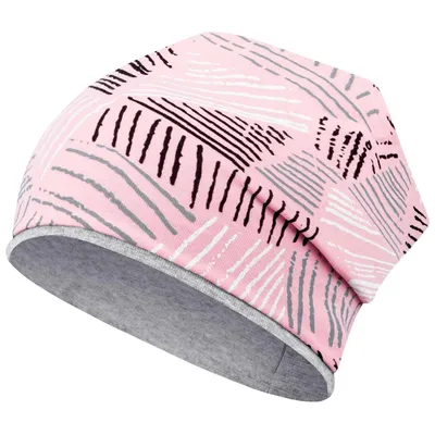 Produktbild von Babymütze Übergangsmütze Beanie Kindermütze Allover-Motiv, Gr. 46/48, Rosa