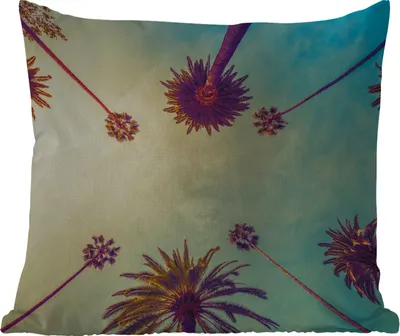 Produktbild von MuchoWow® Outdoor Kissen - Palme - Himmel - Bäume - Sommer - Tropisch - 60x60 cm - Wetterfest - Lounge Kissen - Dekoration - Schlaf Kissen