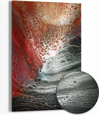 Produktbild von DEQORI Magnettafel Metall 40x60 cm 'Magma Malerei' Whiteboard Pinnwand Magnetboard Büro