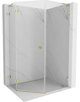 Obrázek produktu pro Mexen Lunar L pentagonální sprchová kabina otočná levá 90 x 100 cm, transparentní, zlatá - 831L-090L-100P-50-00-L