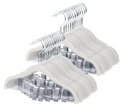 Image de Solidchoice - 28 cintres en velours pour bébé avec clips amovibles