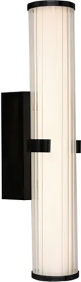 Produktbild von LED Spiegelleuchte Glas Metall dimmbar IP44 3000 K warmweißes Licht 1309 lm 43 cm hoch Schwarz länglich