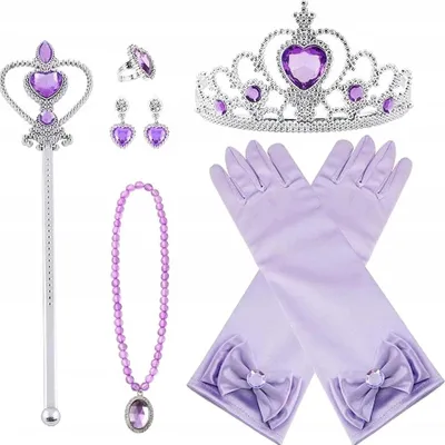 Produktbild von Prinzessin Zubehör Set 7 Teile: Diadem, Zauberstab, Handschuhe