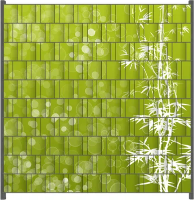 Produktbild von Wallario Zaunsichtschutz mit Motiv Bambusmuster grün-weiß für Ein- und Doppelstabmatten Zäune in der Größe 200 x 200 cm