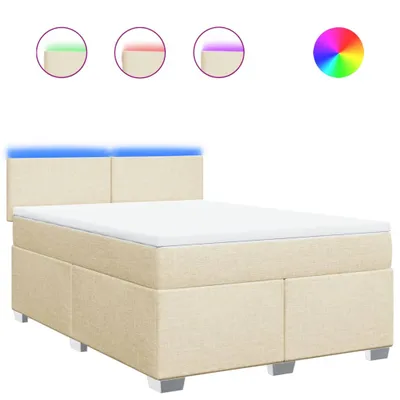 Produktbild von Boxspringbett mit Matratze Creme 140x200 cm Stoff